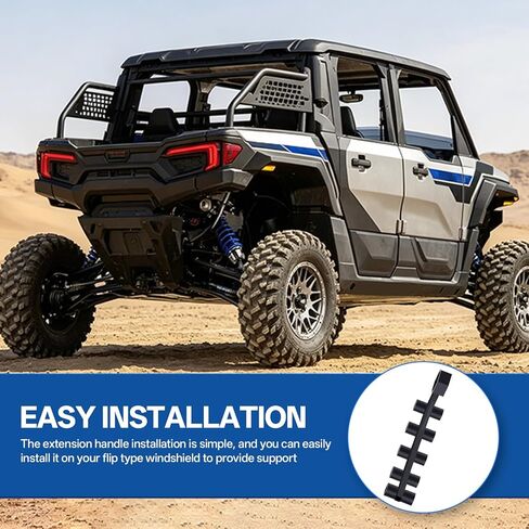 مقبض تمديد الزجاج الأمامي (أسود) متوافق مع Super ATV، KRX، Honda، Polaris، Can-Am، يناسب ATV، UTV in Kuwait