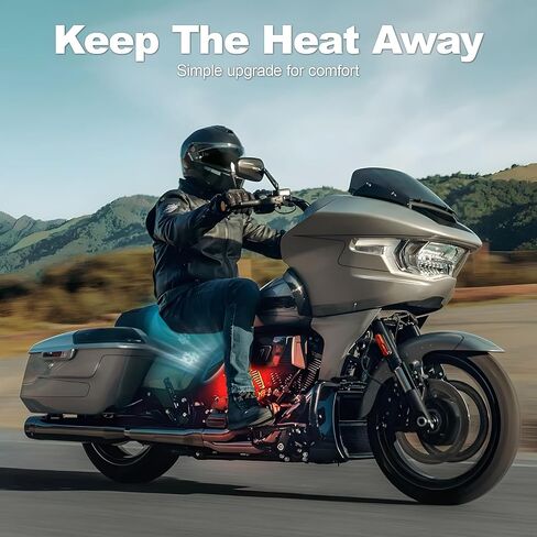 منحرف هواء متوسط ​​الإطار 2009-2026 متوافق مع Harley Davidson Touring Street Glide Road Glide Electra Glide Road King Ultra Limited Tri Glide CVO أسود لامع in Kuwait