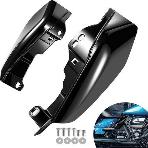 منحرف هواء متوسط ​​الإطار 2009-2026 متوافق مع Harley Davidson Touring Street Glide Road Glide Electra Glide Road King Ultra Limited Tri Glide CVO أسود لامع in Kuwait
