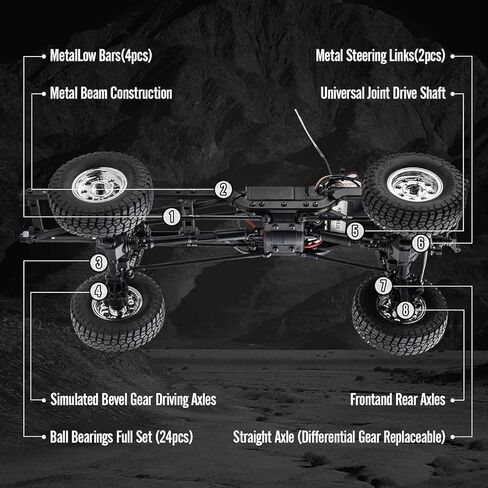 EAZYRC FMS 1/18 FCX18S Chevy K10 S RC Crawler RTR مع ترخيص أحمر، شاحنة بيك اب RC 4x4 Chevy Hobby Grade 2-Speed ​​Transmission Monster Truck للبالغين مع ضوء LED (أحمر) in Kuwait