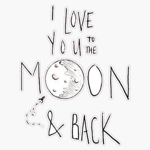 Love You to The Moon Sticker Vinyl Bumper Sticker Decal Waterproof 5" in Kuwait