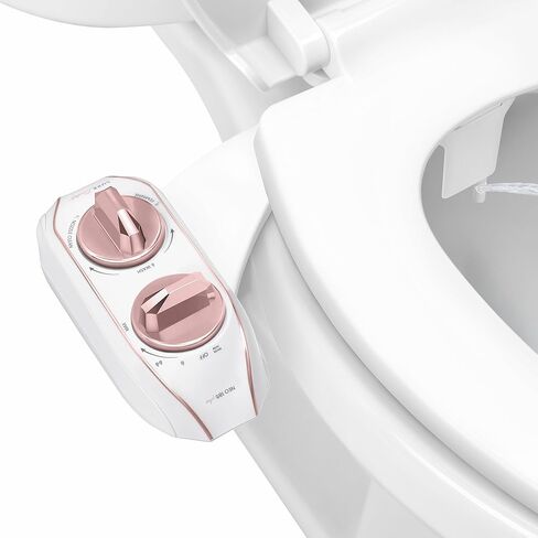 LUXE Bidet NEO 185 Plus - ملحق حاصل على براءة اختراع فقط لمقعد المرحاض، ومفصلات مبتكرة للتنظيف، سهلة التركيب، تنظيف ذاتي متطور 360 درجة، فوهات مزدوجة، غسيل أنثوي وخلفي (كروم) in Saudi Arabia