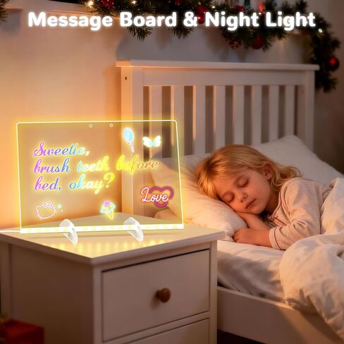 BlueSwan Led Drawing Board for Kids, 16.8" Led Painting Sets with 12 Watercolors, 4 Modes & 10 Light Effects Light Up Acrylic Dry Erase Arts Kits, Coloring Books Birthday Gifts for Girls Boys Age 3+ in Kuwait