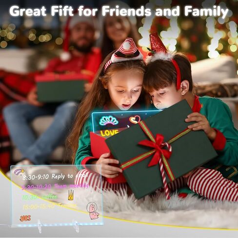 BlueSwan Led Drawing Board for Kids, 16.8" Led Painting Sets with 12 Watercolors, 4 Modes & 10 Light Effects Light Up Acrylic Dry Erase Arts Kits, Coloring Books Birthday Gifts for Girls Boys Age 3+ in Kuwait