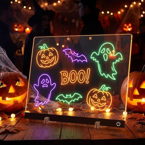 Led Drawing Board for Kids with 10 Light Effects, 16" Rechargeable Doodle Glow LED Note Board, Neon Art Dry Erase Light Up Drawing Tablet， Gifts for Kids for Easter Birthday Christmas Gift Ideas in Kuwait
