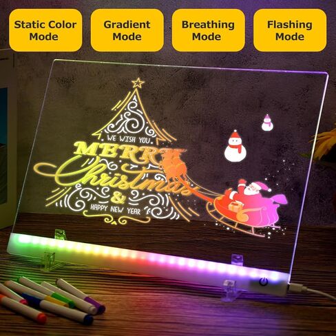 لوحة رسم LED من Lumiboard، لوحة ملاحظات LED بـ 7 ألوان، لوحة مشغولة مقاس 13 × 10 بوصة مع محول/ 7 علامات/قماش ناعم/ حاملين، هدايا المهرجان للمراهقين/المكاتب in Kuwait