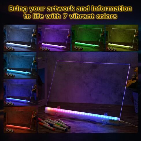 لوحة رسم LED من Lumiboard، لوحة ملاحظات LED بـ 7 ألوان، لوحة مشغولة مقاس 13 × 10 بوصة مع محول/ 7 علامات/قماش ناعم/ حاملين، هدايا المهرجان للمراهقين/المكاتب in Kuwait