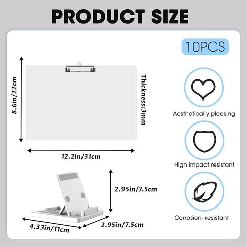 10 Pcs Back to School Writing Slant Boards with Stand, Adjustable Desktop Whiteboard, Dry Erase Clipboard, Reusable Handwriting Practice for Reading, Writing, Drawing and Studying in Kuwait