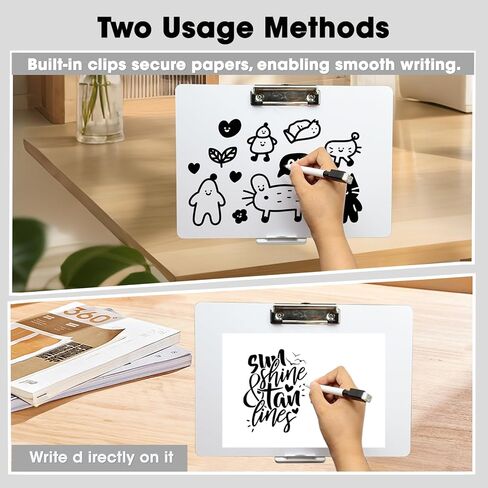 10 Pcs Back to School Writing Slant Boards with Stand, Adjustable Desktop Whiteboard, Dry Erase Clipboard, Reusable Handwriting Practice for Reading, Writing, Drawing and Studying in Kuwait