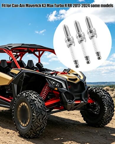 3Pcs Iridium Spark Plug Fit for Can-Am Maverick X3 Max Turbo R RR 2017-2024 Replace 415130363 715900492 in Kuwait