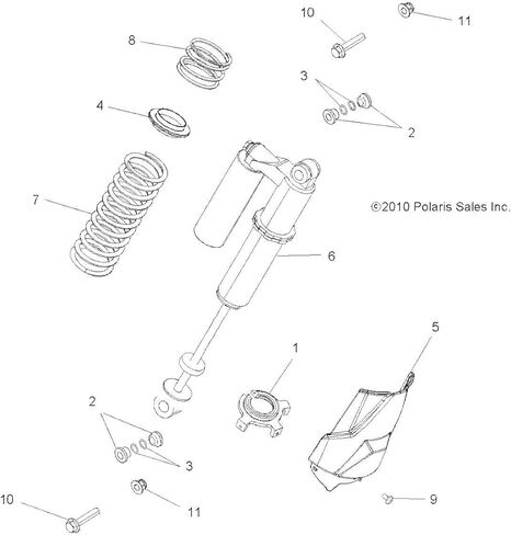 Polaris RZR Spring, Rear, Indy Red, Genuine OEM Part 7043675-293, Qty 1 in Kuwait