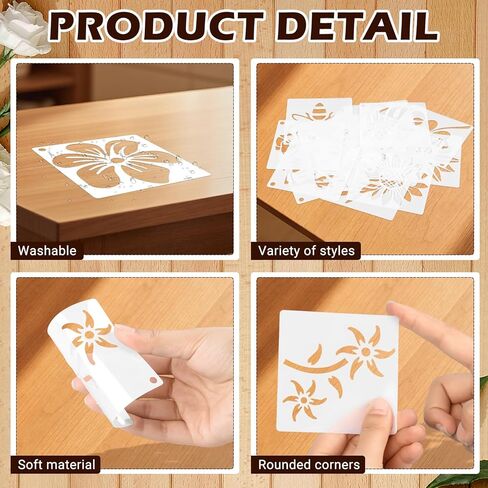 80 Pcs 3 Inch Stencils for Painting on Wood, Butterfly & Flower Stencils for Crafts Reusable Drawing Stencil for Kids Classroom Projects, Fabric Art, Wood Signs, Wall Murals, Engraving in Kuwait