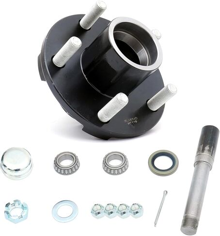 Trailer Hub Assembly Kit,5-Bolt on 4-1/2" Circle,Includes (1) 1" Straight Spindle and Bearings in Kuwait