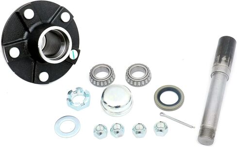 Trailer Hub Assembly Kit,5-Bolt on 4-1/2" Circle,Includes (1) 1" Straight Spindle and Bearings in Kuwait