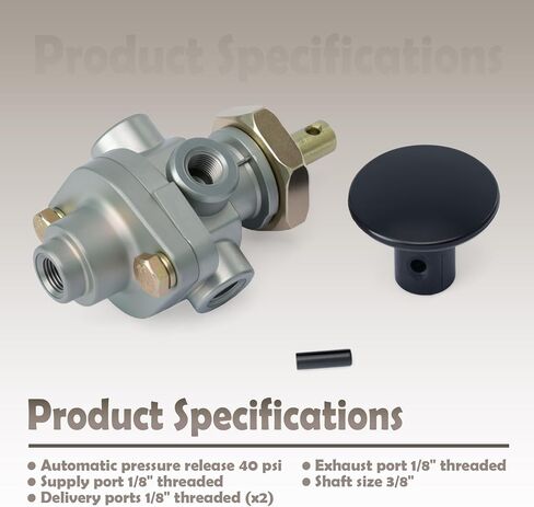 276567 PP-1 Dash Control Valve 40PSI 1/8" Threaded Interface Push/Pull Replacement for Bendix 276567 for Haldex KN20021 and more Suitable for Truck and Trailer Parking Emergency Brake Contol in Kuwait