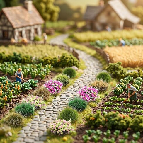 Amabro 110Pcs Static Grass Tufts and Miniature Colorful Flowers Cluster, Self-Adhesive DIY Diorama Model Grass Base Supplies for Train Railroad Scenery Sand Terrain Landscape in Kuwait