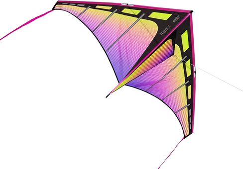 Prism Kite Technology High Flying Zenith 5 Single Line Delta Kite in Plasma Color and 5 Foot Wingspan - Includes Two 8' snap-on Wingtip Ribbon Tails and 200' x 50 lbs Polyester Flying Line in Kuwait