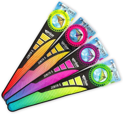 Prism Kite Technology High Flying Zenith 5 Single Line Delta Kite in Plasma Color and 5 Foot Wingspan - Includes Two 8' snap-on Wingtip Ribbon Tails and 200' x 50 lbs Polyester Flying Line in Kuwait