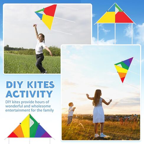 VioraWhite 30 Pcs Colorful Kites 24 Inch for Kids Adults Easy to Fly on Yard Beach Outdoor Toys Great for Birthday Party Favors Stocking Stuffers Family Beach Outdoor Games for Kids Ages 4-8 8-12 in Kuwait