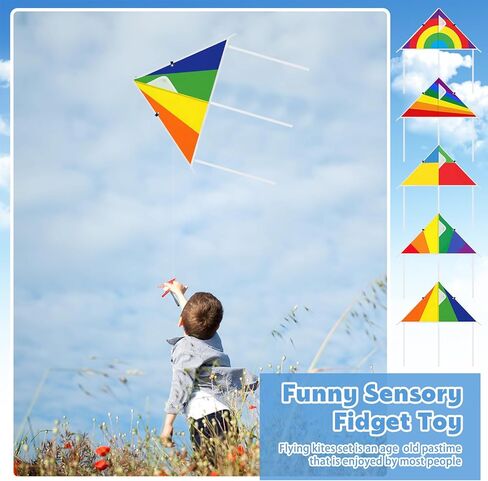 VioraWhite 30 Pcs Colorful Kites 24 Inch for Kids Adults Easy to Fly on Yard Beach Outdoor Toys Great for Birthday Party Favors Stocking Stuffers Family Beach Outdoor Games for Kids Ages 4-8 8-12 in Kuwait