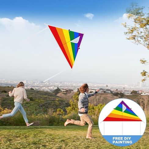 VioraWhite 30 Pcs Colorful Kites 24 Inch for Kids Adults Easy to Fly on Yard Beach Outdoor Toys Great for Birthday Party Favors Stocking Stuffers Family Beach Outdoor Games for Kids Ages 4-8 8-12 in Kuwait