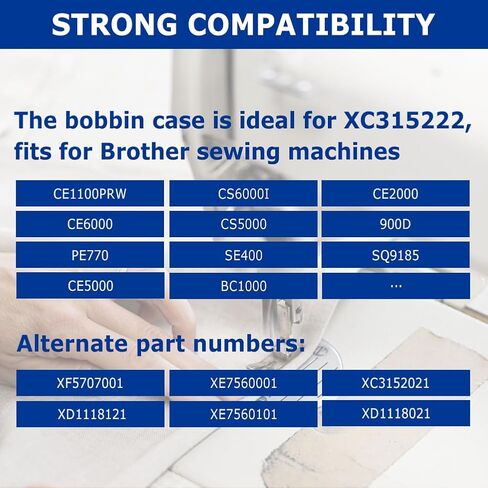 حافظة بكرة لآلات الخياطة Brother وBabylock، تستبدل الجزء #XC3152221، تناسب CE1100PRW، CS6000I، CE2000، PE770، SE400، SE600، SE700 تستخدم مع بكرات من الفئة 15/A تحل محل البكرات in Kuwait