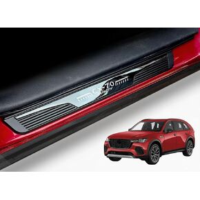 Door Sill Scuff Protector for Mazda CX70 CX-70 2024 2025 2026 Accessories Parts, Black with ABS Plastic Threshold Strip Auto Accessory Kick Panels 4pcs Set in Kuwait