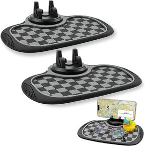 (2026 New Upgrade) 2-Pack Car Anti-Slip Mats,Multifunction Car Anti-Slip Mat with Improved 360°Rotating Phone Holder,Anti-Slip Mat for Car Dashboard,Car Dashboard Organizer for Phones,Sunglasses,Keys in Kuwait