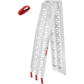 1Pc 7.5FT Aluminum Folding Loading Ramp, Pickup Trucks Bed Trailers Ramps for Load Dirt Bike UTV ATV Lawn Mowers Cargo 90" Lx11 W, 750 lbs Capacity in Saudi Arabia