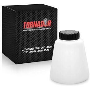 Tornador CT-800 32 oz. Plastic Replacement Jar with CT-400 Lid | Translucent White Reservoir | Fits Classic, Black, and Foam Gun | Secure Storage and Cleaning Tool Accessory in Kuwait