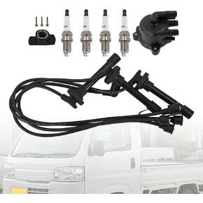 Ignition Kit BKR6E-11 Distributor Cap Rotor Spark Plugs Cable Set Fit for Honda Acty Truck HA1 HA2 HA3 HA4 RC-HE60 30102-PZ3-J02 30103-P1A-004 in Kuwait