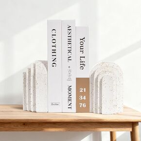 Heavy Duty Book Ends for Shelves,Resin Decor Book Holder for Heavy Books,Decorative Aesthetic Book Stopper,Set of 2 for Home,Office,Library,Organization in Saudi Arabia