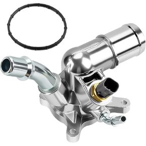 Upgraded Aluminium Engine Coolant Thermostat Housing Assembly Fits for Jeep Cherokee Compass Renegade Chrysler 200 Dodge Dart Ram ProMaster 2.4L 2013-2022 - Replaces 5047263AB, 5047772AB in Kuwait