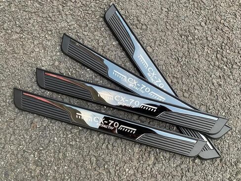 Door Sill Scuff Protector for Mazda CX70 CX-70 2024 2025 2026 Accessories Parts, Black with ABS Plastic Threshold Strip Auto Accessory Kick Panels 4pcs Set in Kuwait