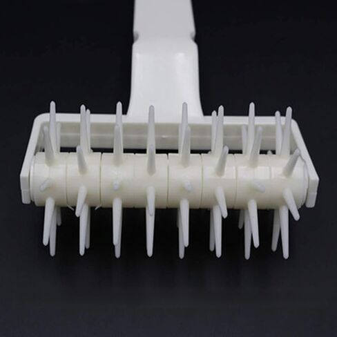 Akozon Pastry Pizza Dough Docker Roller - Plastic Needle Wheel Baking Tool for Preventing Puffing in Pastries, Pies, and Pizza Dough (As Shown) in Kuwait