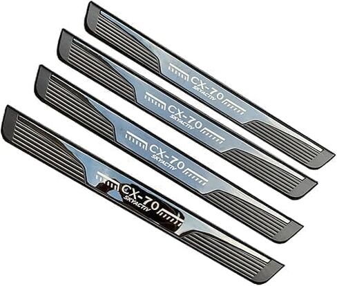 Door Sill Scuff Protector for Mazda CX70 CX-70 2024 2025 2026 Accessories Parts, Black with ABS Plastic Threshold Strip Auto Accessory Kick Panels 4pcs Set in Kuwait