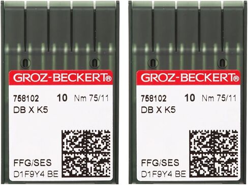 Skysewing 20 قطعة 758102 75/11 إبر التطريز Groz-Beckert DBXK5 مع طلاء الكروم نقطة FFG/SES، مناسبة لآلة التطريز المحوسبة الصناعية Tajima Barudan SWF Zsk in Kuwait