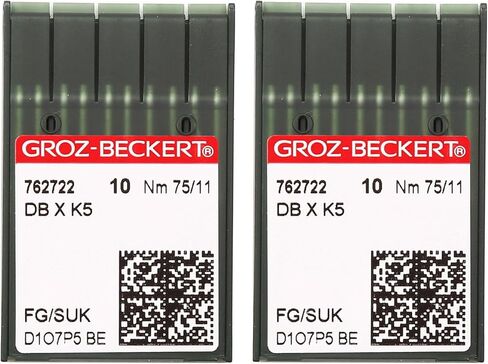 Skysewing 20 قطعة 758102 75/11 إبر التطريز Groz-Beckert DBXK5 مع طلاء الكروم نقطة FFG/SES، مناسبة لآلة التطريز المحوسبة الصناعية Tajima Barudan SWF Zsk in Kuwait