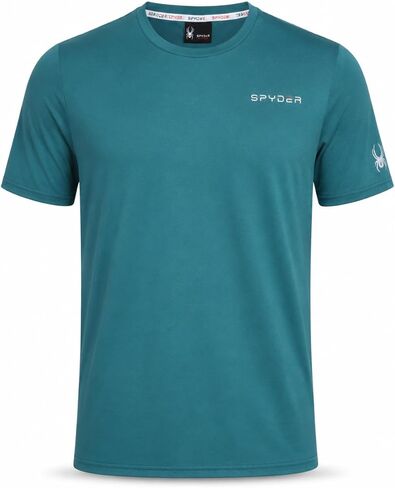 Spyder Men's Active Shirt - Fitted Short Sleeve Crewneck Performance Training Shirt - Dry Fit Workout Shirt for Men (S-XL) in Saudi Arabia