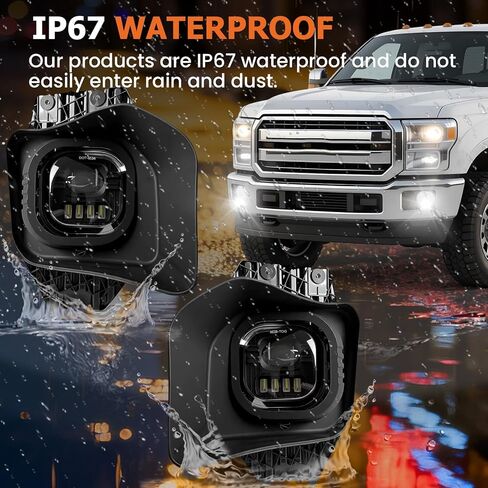 مصابيح ضباب LED متوافقة مع 2011 2012 2013 2014 2015 2016 Ford F-250 F-350 F-450 F-550 Super Duty، زوج واحد من مجموعات مصابيح الضباب للقيادة (عدسة شفافة) in Saudi Arabia