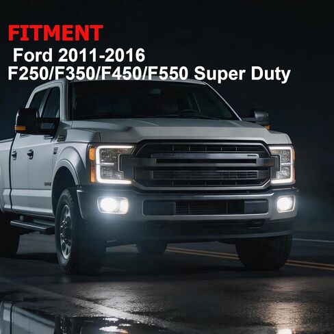 مصابيح ضباب LED متوافقة مع 2011 2012 2013 2014 2015 2016 Ford F-250 F-350 F-450 F-550 Super Duty، زوج واحد من مجموعات مصابيح الضباب للقيادة (عدسة شفافة) in Saudi Arabia