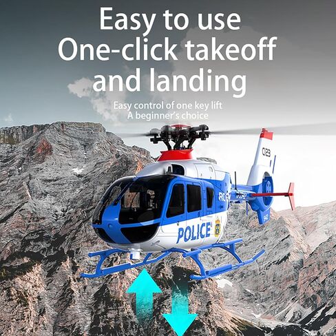 طائرة هليكوبتر 281 مم EC135 C123 تعمل بالتحكم عن بعد للبالغين الخبراء 6CH RC Heli تحافظ على ارتفاع محرك بدون فرشاة/وضع التدفق البصري/تطير مقلوبًا ثلاثي الأبعاد (بطارية RTF واحدة) in Kuwait