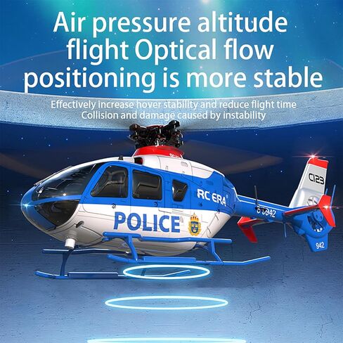 طائرة هليكوبتر 281 مم EC135 C123 تعمل بالتحكم عن بعد للبالغين الخبراء 6CH RC Heli تحافظ على ارتفاع محرك بدون فرشاة/وضع التدفق البصري/تطير مقلوبًا ثلاثي الأبعاد (بطارية RTF واحدة) in Kuwait