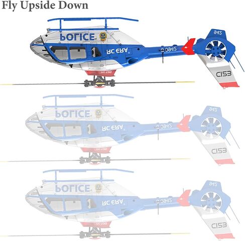 طائرة هليكوبتر 281 مم EC135 C123 تعمل بالتحكم عن بعد للبالغين الخبراء 6CH RC Heli تحافظ على ارتفاع محرك بدون فرشاة/وضع التدفق البصري/تطير مقلوبًا ثلاثي الأبعاد (بطارية RTF واحدة) in Kuwait