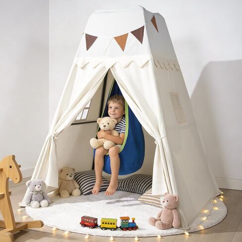 Swing Stand Frame with Sensory Pod Swings and Kids Tent,Play Tent,Heavy Duty Metal Swings Frame,Cotton Sensory Pod Swing for Kids,Large Playhouse for Toddler Indoor and Outdoor 330LBS in Kuwait