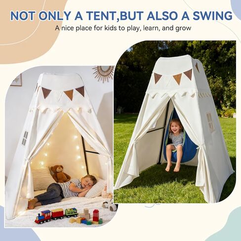 Swing Stand Frame with Sensory Pod Swings and Kids Tent,Play Tent,Heavy Duty Metal Swings Frame,Cotton Sensory Pod Swing for Kids,Large Playhouse for Toddler Indoor and Outdoor 330LBS in Kuwait