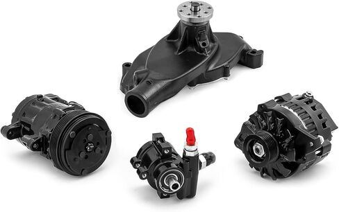 Speedmaster 1-673-002-02 Compatible with Chevy BBC 454 Aluminum Complete Serpentine Belt Drive System Kit [Black] in Kuwait