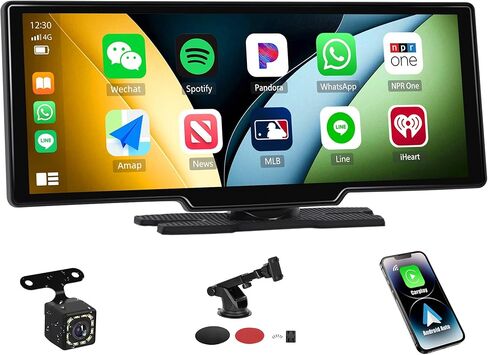 Portable Apple Carplay Screen for Car, 7" Wireless CarPlay & Android Auto Touch Screen Car Stereo with Backup Camera, 64GB Card, Car Audio Mirror Link, Bluetooth, EQ, FM, AUX, Siri, Multimedia Player in Saudi Arabia