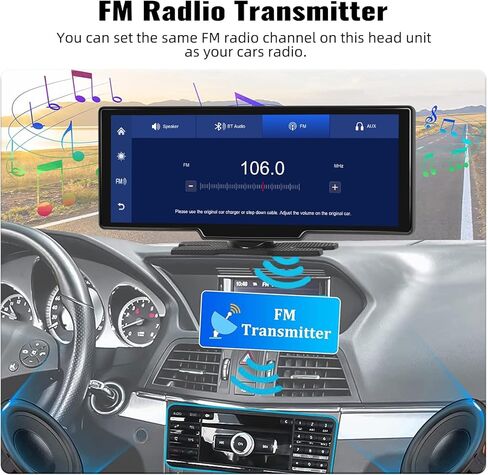 Portable Apple Carplay Screen for Car, 7" Wireless CarPlay & Android Auto Touch Screen Car Stereo with Backup Camera, 64GB Card, Car Audio Mirror Link, Bluetooth, EQ, FM, AUX, Siri, Multimedia Player in Saudi Arabia