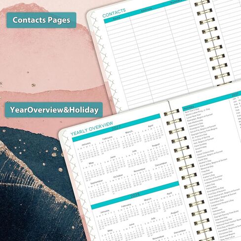 2025 Planner - Planner 2025 with Tabs, Jan 2025 - Dec 2025, Large Weekly and Monthly Planner, 9" x 11", Hardcover Planner with Box + Back Pocket + Twin-Wire Binding + Inner Pocket - Moon in Saudi Arabia